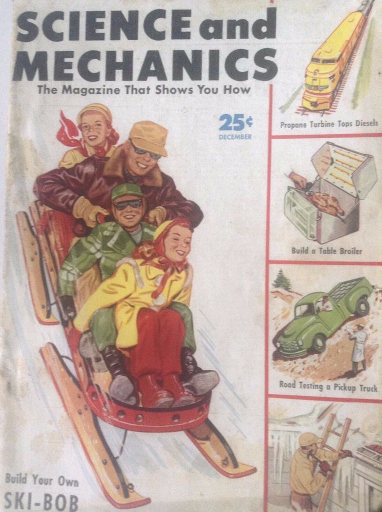 Science And Mechanics Magazine Build A Ski Bob December 1953 090317nonrh