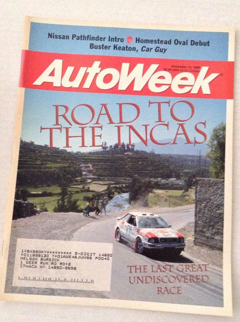 Autoweek Magazine Road To The Incas November 13, 1995 020617RH