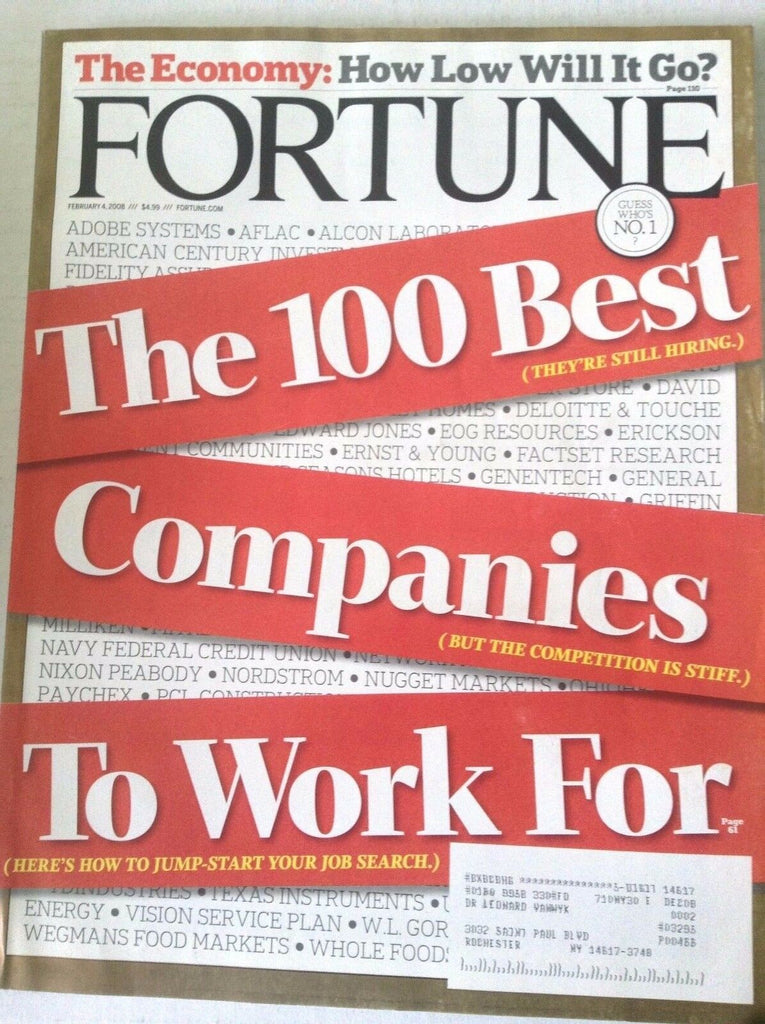 Fortune Magazine The 100 Best Complaints February 4, 2008 081117nonrh