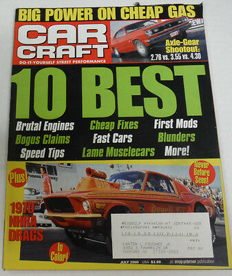 Car Craft Magazine Brutal Engines & Bogus Claims July 2000 080714R