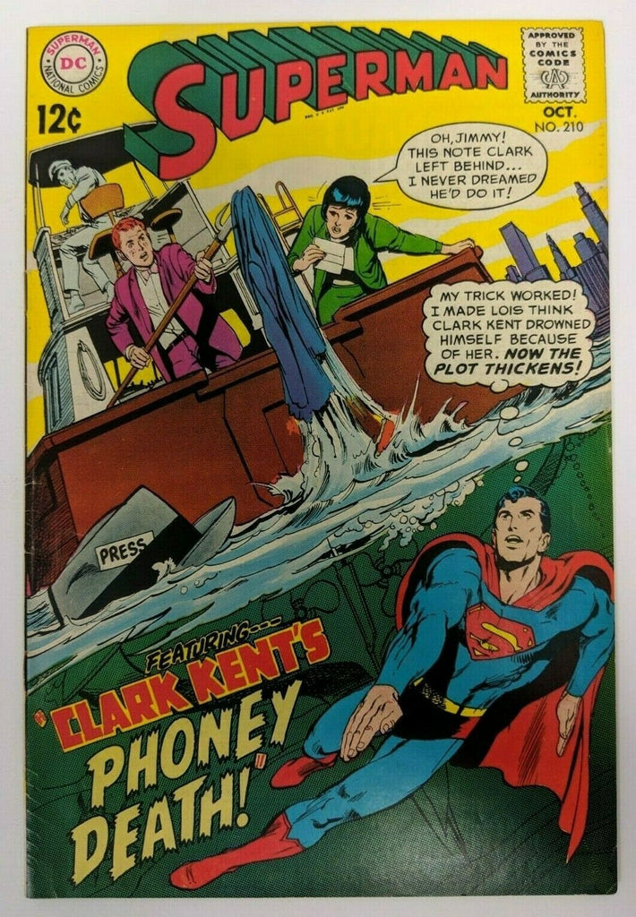 Superman # 210 VF- DC 1968 042519DBC