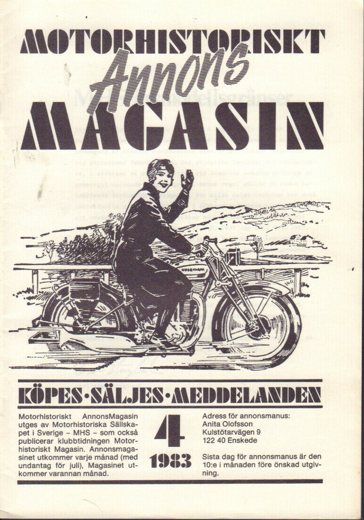 Motorhistoriskt Magasin Annons Swedish Car Magazine 4 1983 Bentley 032717nonDBE
