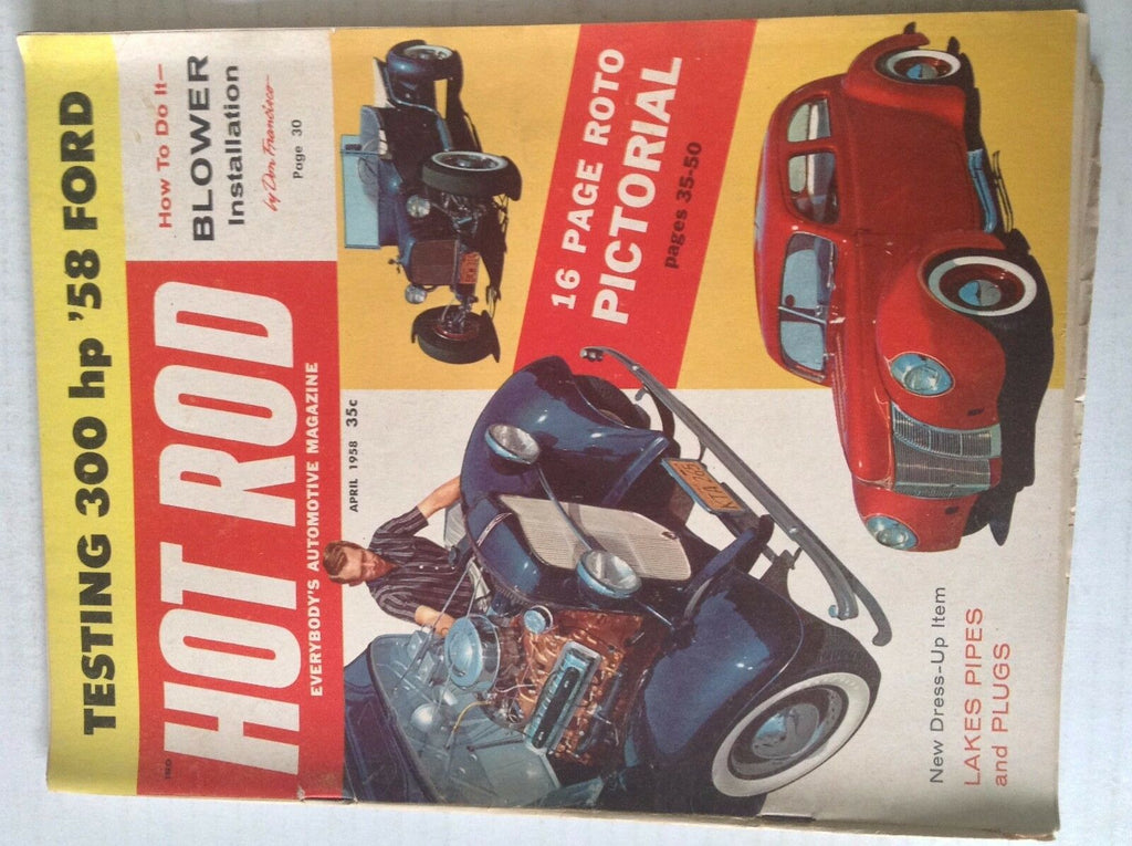 Hot Rod Magazine LAkes Pipes And Plugs Pictorial April 1958 042517nonrh