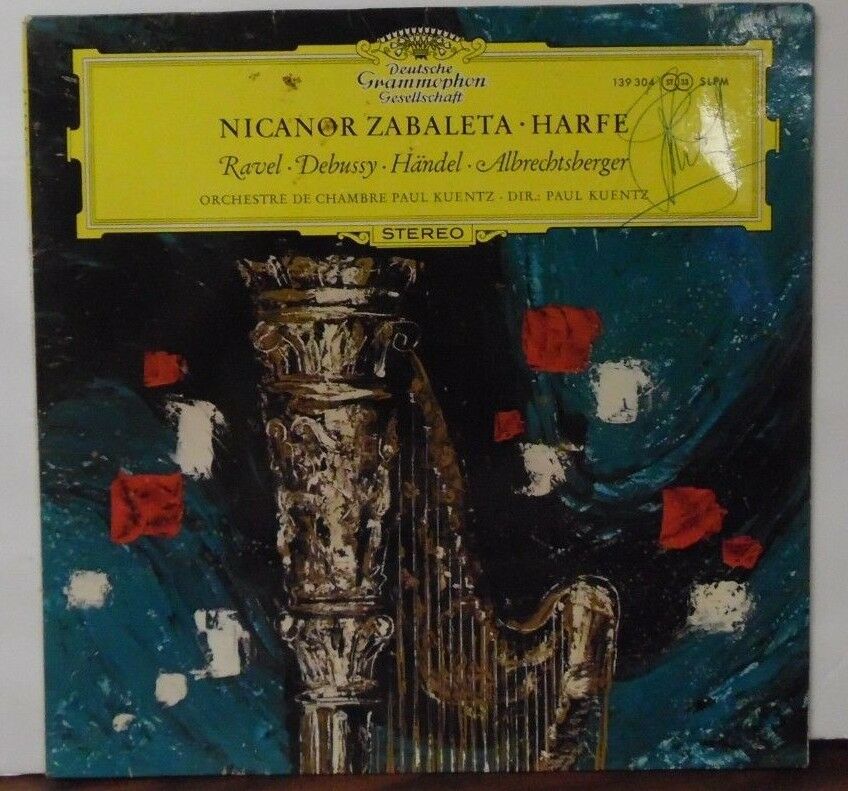 Nicanor Zabaleta Harfe Ravel Debussy Handel Albrechtsberger signed??? 090318LLE