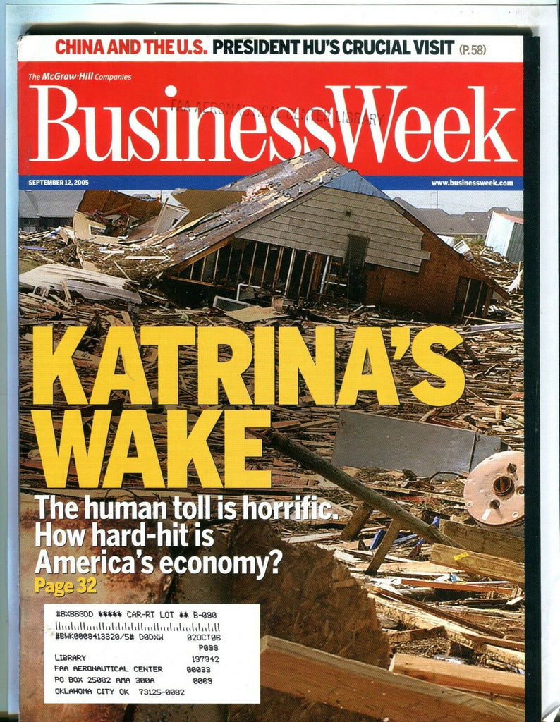 Business Week Magazine September 12 2005 Katrina EX w/ML FAA Library 102016jhe