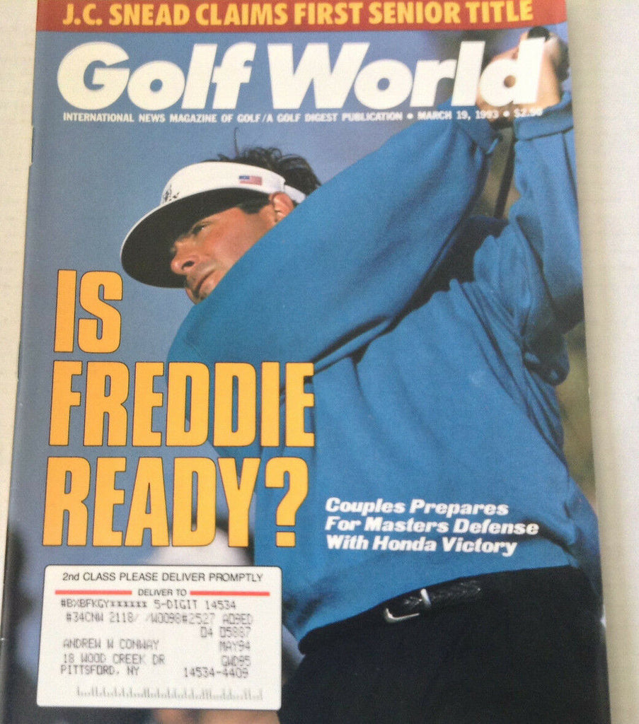 Golf World Magazine Masters Defence Fred Couples March 19, 1993 080517nonrh