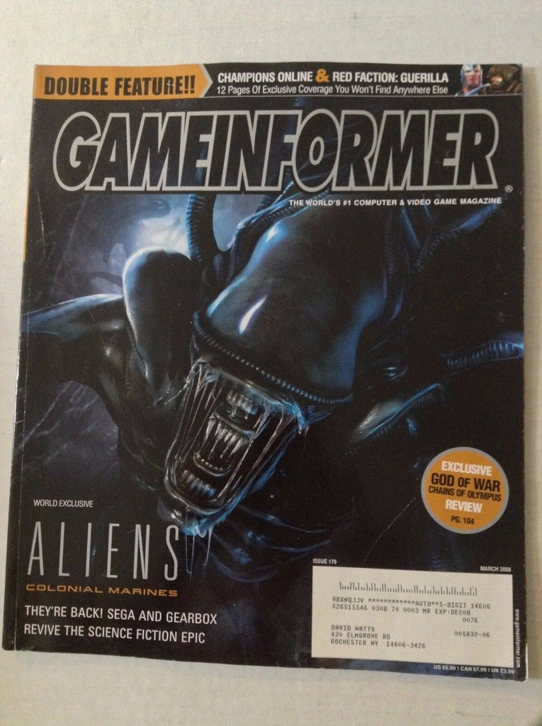 Gameinformer Magazine Aliens Colonial Marines March 2008 022617NONRH