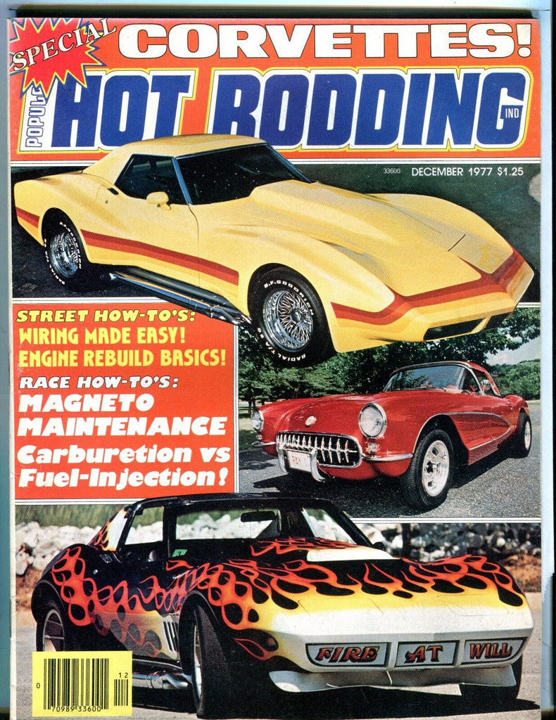 Popular Hot Rodding Magazine December 1977 Corvettes EX No ML 030717nonjhe