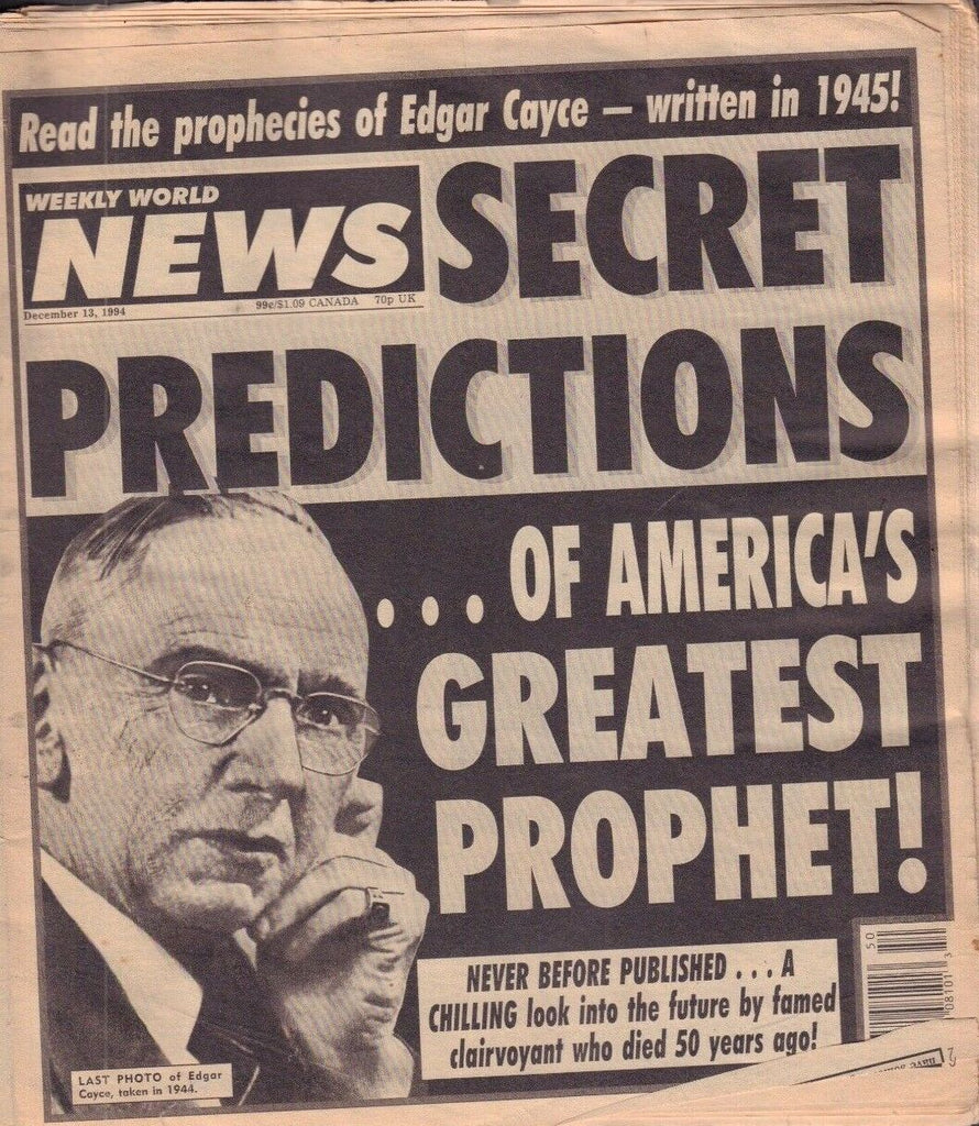 Weekly World News December 13 1994 Edgar Cayce 092117DBE