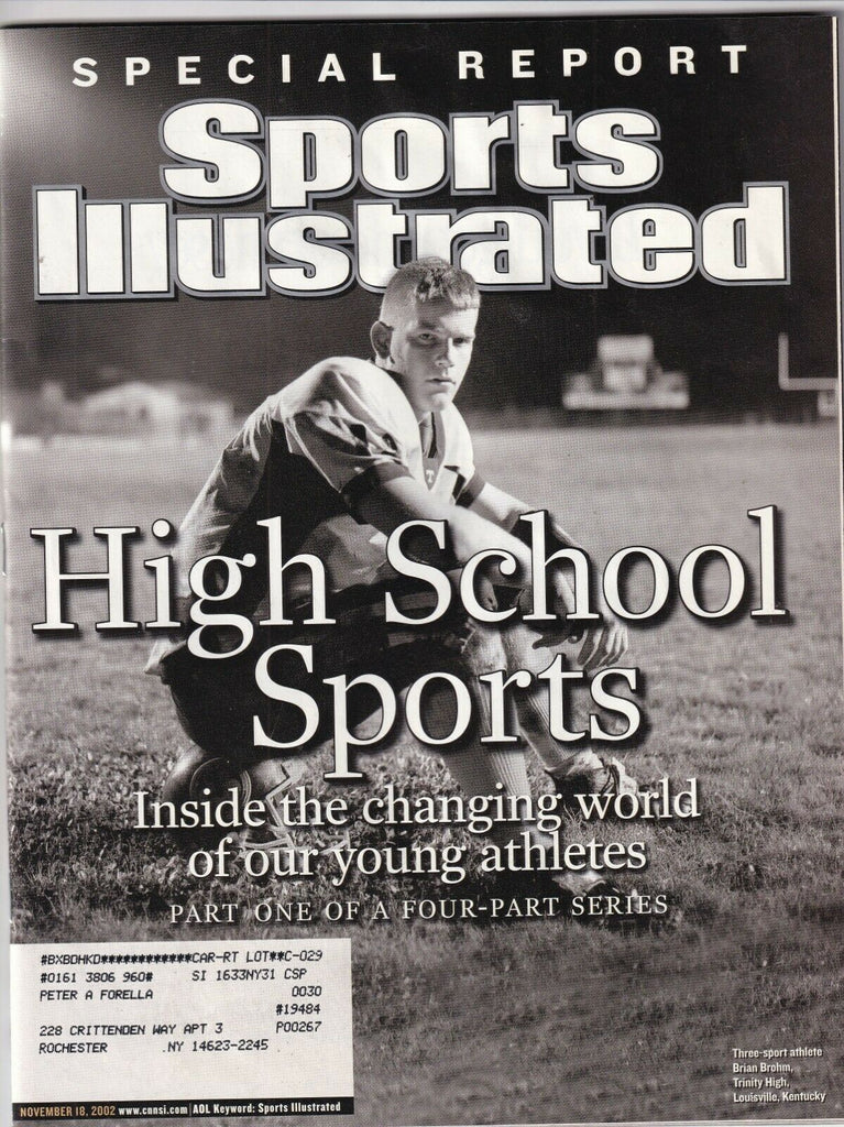 Sports Illustrated High School Sports 1 Of 4 Parts November 18, 2002 091619nonr