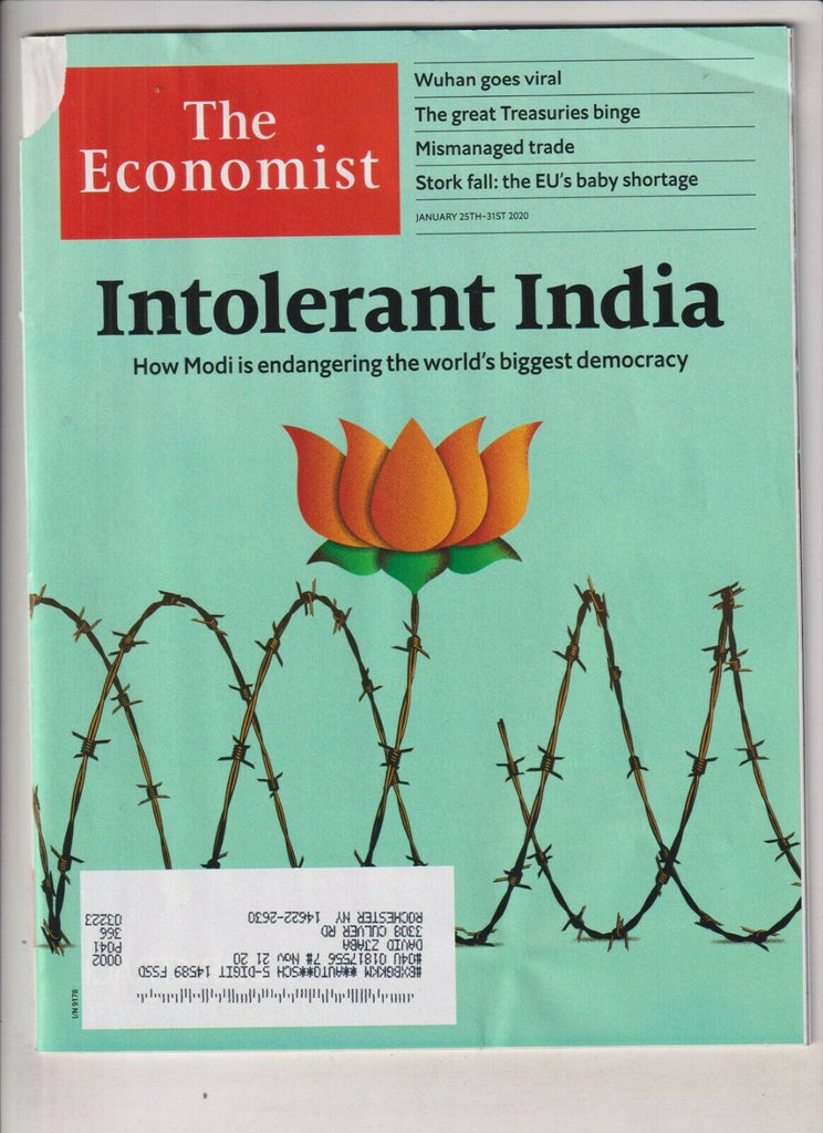The Economist Mag Intolerant India January 25-31, 2020 022420nonr