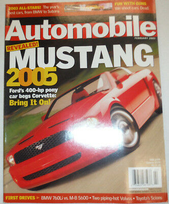 Automobile Magazine Mustang 2005 Ford's 400 HP February 2003 041015R