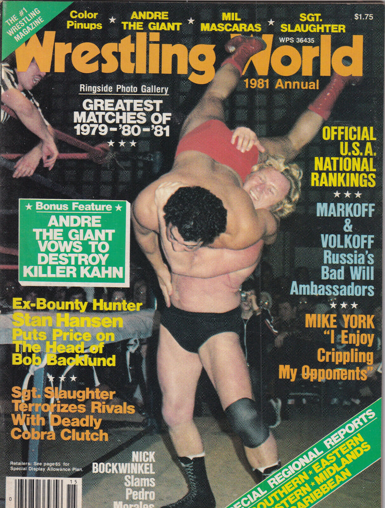 Wrestling World Andre The Giant Nick Bockwinkel 1981 Annual 052919nonr
