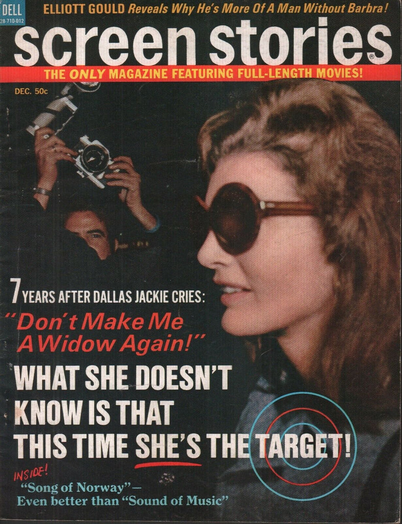Screen Stories December 1970 Jackie Kennedy Onassis Elliott Gould 070119AME