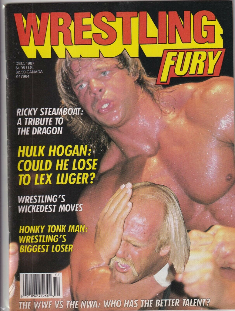 Wrestling Fury Mag Ricky Steamboat Hulk Hogan Lex Luger December 1987 090919nonr