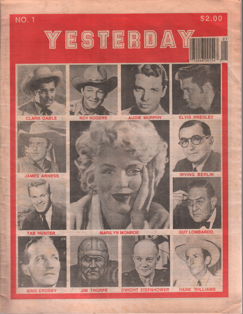 Yesterday Vol.1 #1 Marlyn Monroe Clark Gable Elvis Presley Jim Thorpe 040720DBE