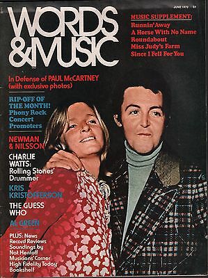 Words & Music Magazine June 1972 Paul McCartney EX 120315DBE