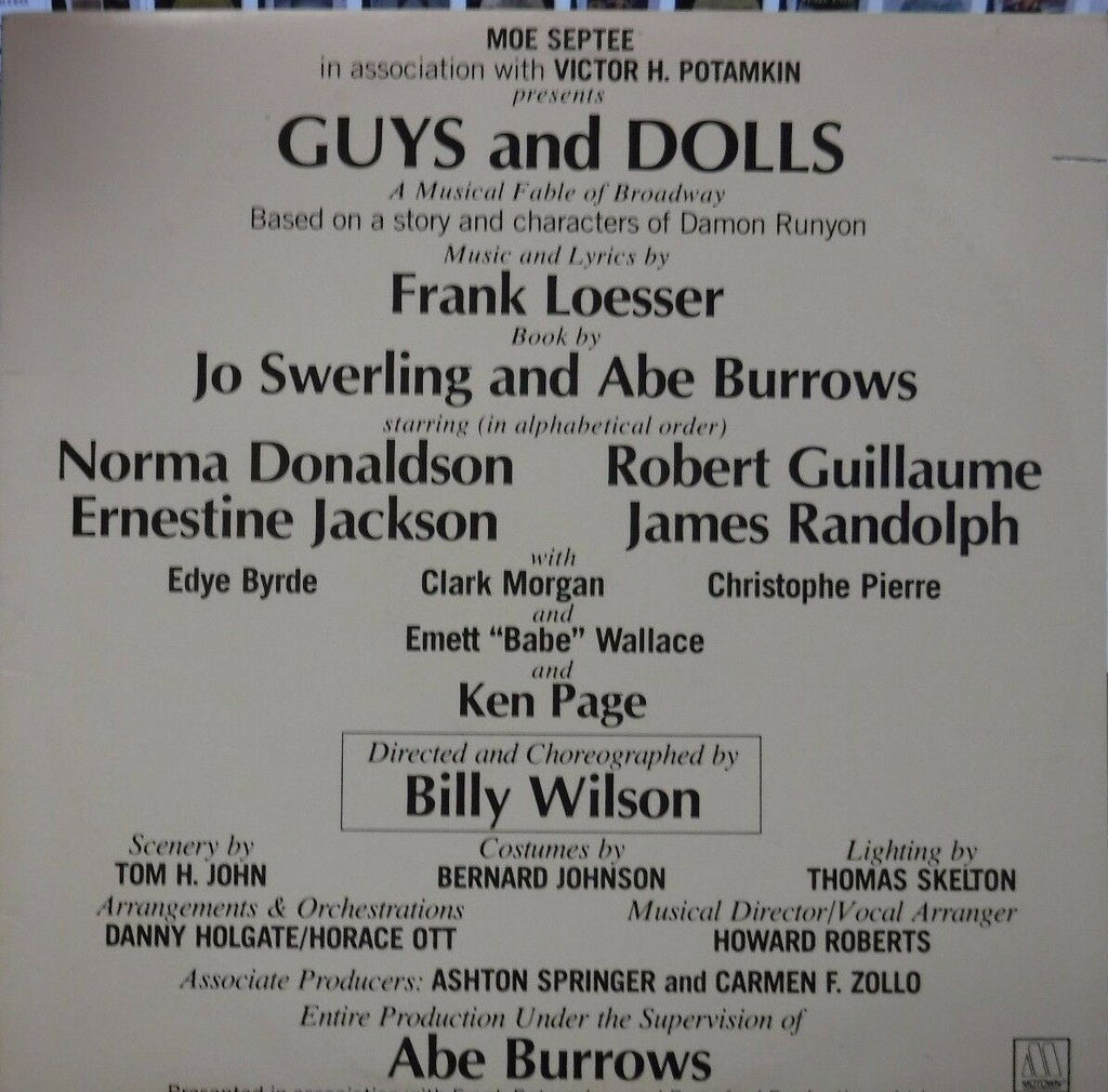 Guys and Dolls a musical fable of broadway 33RPM 5277ML 012817LLE